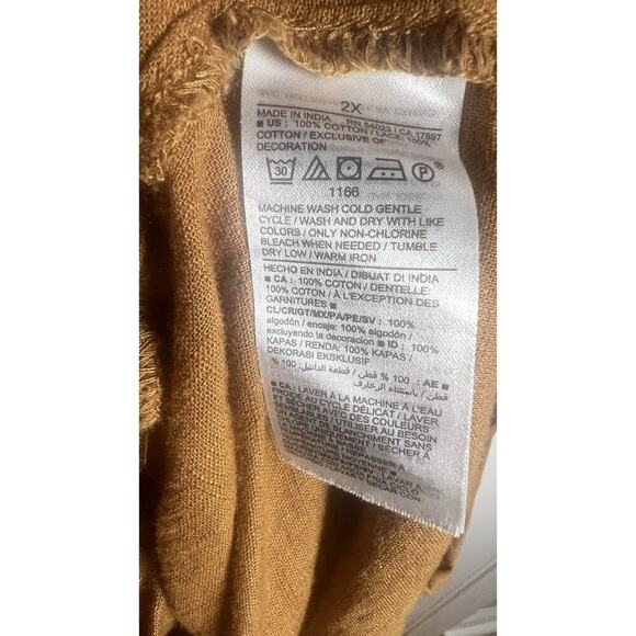 OLD NAVY Flutter-Sleeve 100% Cotton Mini Swing Crochet Dress Plus Size 2X Mocha - Picture 12 of 14